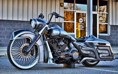 Harley-Davidson Road King, HDR, klassiska cyklar, anpassade cyklar, inst&#228;llda t&#229;g, amerikanska motorcyklar, Harley-Davidson
