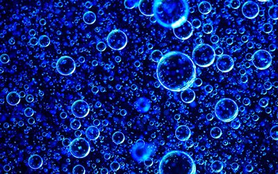 bolhas de &#225;gua textura, macro, subaqu&#225;tico, bolhas, &#225;gua fundos, &#225;gua azul do plano de fundo, as texturas da &#225;gua, bolhas de texturas