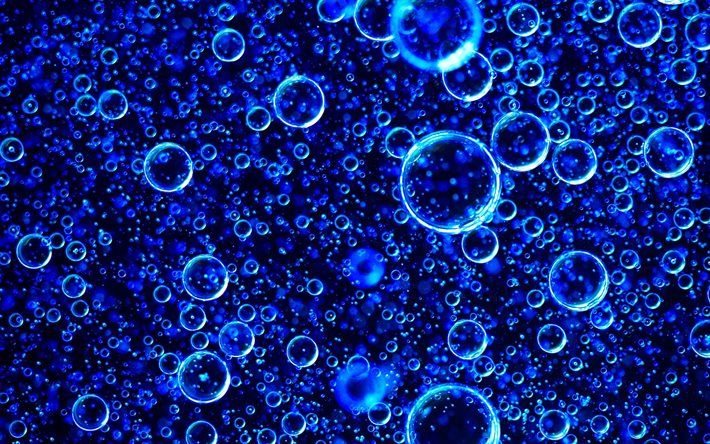 l&#39;eau des bulles de texture, macro, sous l&#39;eau, des bulles, de l&#39;eau, de milieux, l&#39;eau bleue d&#39;arri&#232;re-plan, les textures de l&#39;eau, des bulles de textures