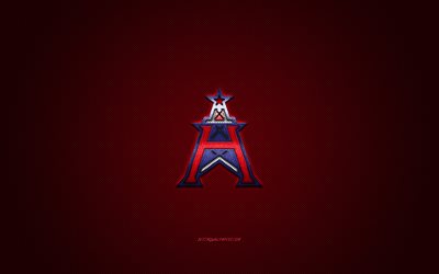 Houston Roughnecks, American football club, XFL, blue logo, red carbon fiber background, American football, Houston, USA, Houston Roughnecks logo
