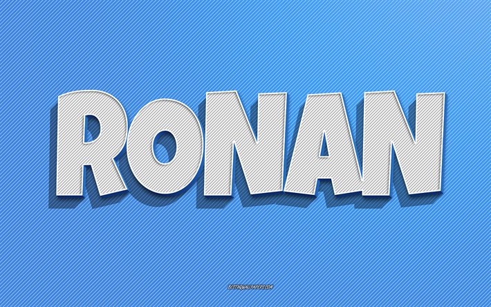 Ronan, blue lines background, wallpapers with names, Ronan name, male names, Ronan greeting card, line art, picture with Ronan name