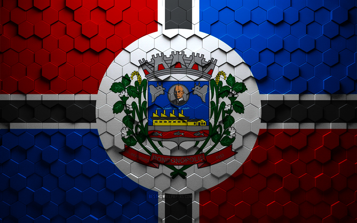 Flag of Rondonopolis, honeycomb art, Rondonopolis hexagons flag, Rondonopolis 3d hexagons art, Rondonopolis flag