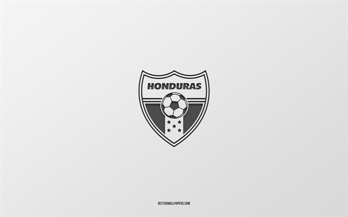 Honduras national football team, white background, football team, emblem, CONCACAF, Honduras, football, Honduras national football team logo, North America