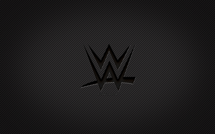 logo in carbonio wwe, 4k, grunge, sfondo di carbonio, creativo, logo nero wwe, world wrestling entertainment, logo wwe, wwe
