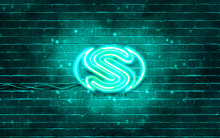 Sapphire turquoise logo, 4k, turquoise brickwall, Sapphire logo, brands, Sapphire neon logo, Sapphire