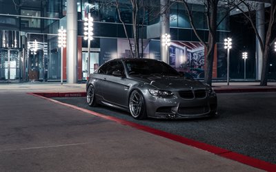 BMW M3, E92, front view, exterior, silver M3 E92, M3 tuning, E92 tuning, German cars, BMW