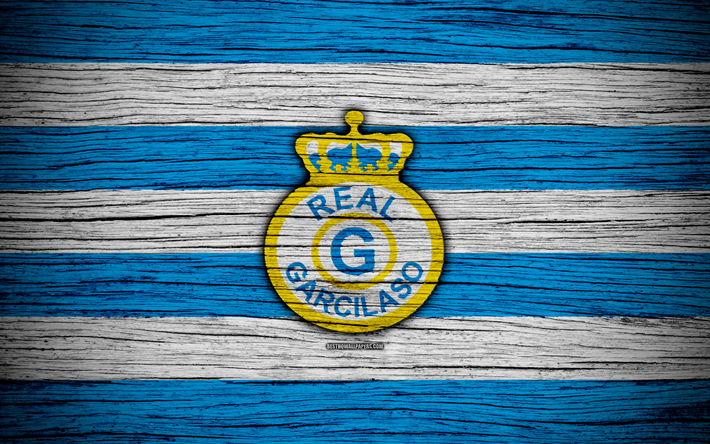 Garcilaso FC, 4k, Peruvian Primera Division, soccer, football, Peru, Garcilaso, football club, wooden texture, FC Garcilaso