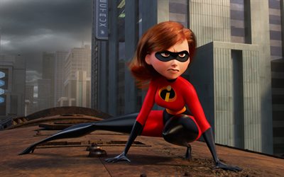 Incredibles 2, 2018, 4k, Elastigirl, Helen Parr, superhero, characters, poster