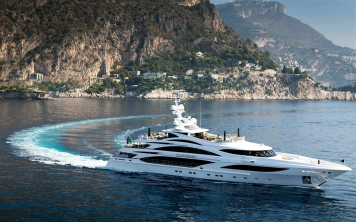 Illuusio V, superyacht, veneet, luksusjahdin, meri, Benetti