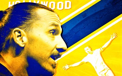 Zlatan Ibrahimovic, 2018, LA Galaxy, fan art, MLS, stelle del calcio, Ibrahimovic, Los Angeles Galaxy