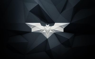 Batman, logo, creative art, emblem, superheroes, polygon design, low poly, bat