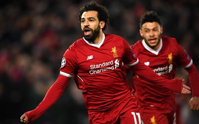 Mohamed Salah, 4k, objectif, Liverpool, les stars du football, Premier League, Mo Salah, de soccer, de football, Liverpool FC, les footballeurs, Salah