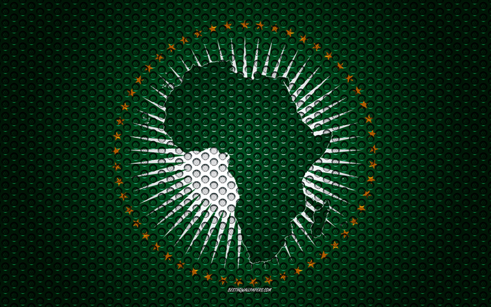 Bandeira da Uni&#227;o Africana, 4k, arte criativa, a malha de metal textura, Bandeira da Uni&#227;o africana, s&#237;mbolo nacional, Uni&#227;o Africana, &#193;frica, bandeiras de organiza&#231;&#245;es internacionais