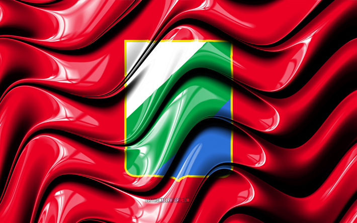 Abruzzo bandeira, 4k, Regi&#245;es da It&#225;lia, s&#237;mbolos nacionais, Bandeira de Abruzzo, Arte 3D, Regi&#245;es italianas, Abruzzo 3D bandeira, It&#225;lia, Europa