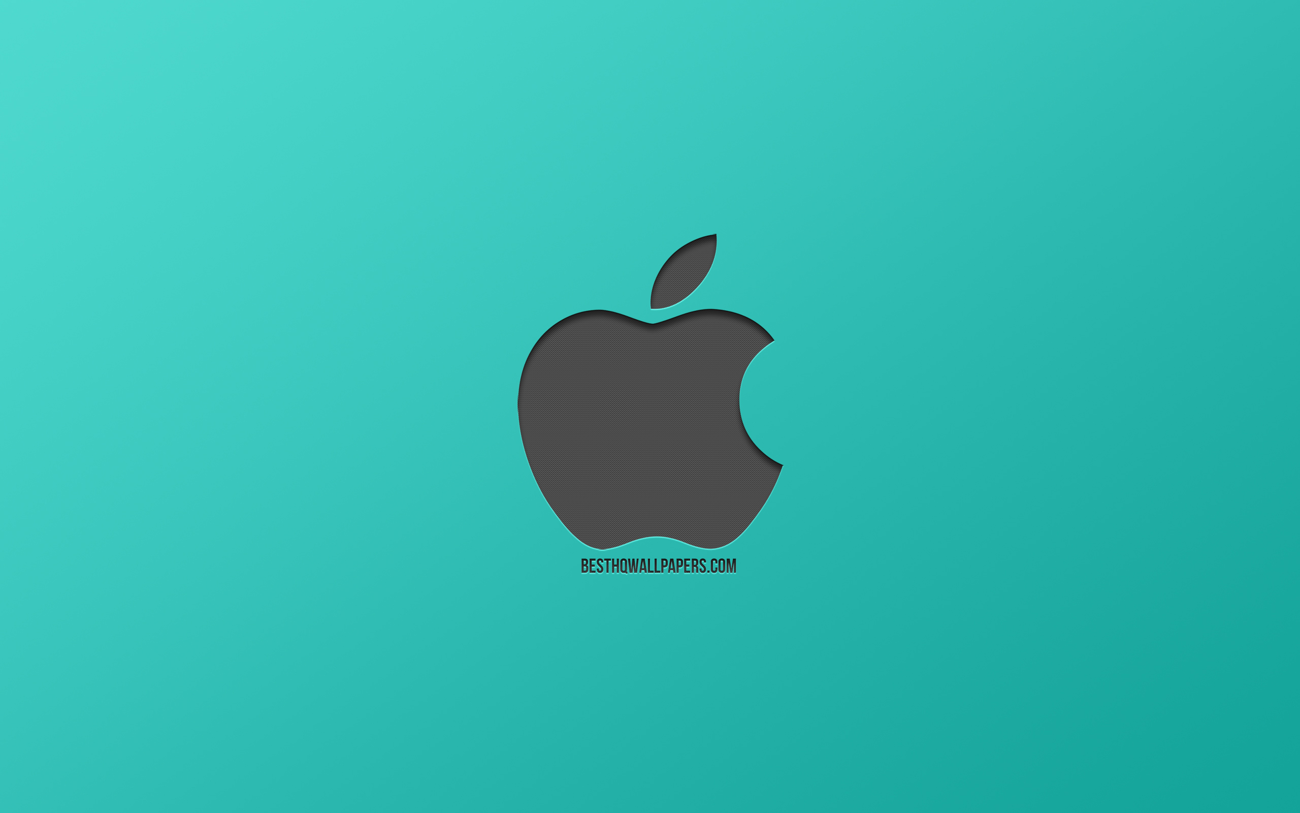 ダウンロード画像 Apple ロゴ ターコイズブルーの背景 お洒落な芸術 押しメタリックグレーロゴ エンブレム Appleのロゴ 画面の解像度 2560x1600 壁紙デスクトップ上