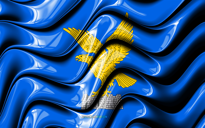 friaul-julisch-venetien-flag, 4k, regions of italy, administrative districts, flag of friuli-venezia giulia, 3d-art, friuli-venezia giulia, german regions, 3d flag, italy, europe