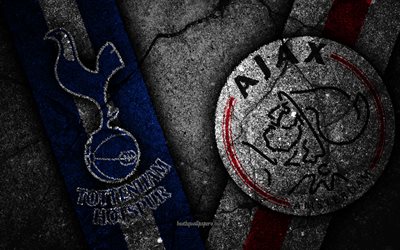 Tottenham vs Ajax, UEFA Champions League, semifinais, criativo, O Tottenham FC, Ajax FC, pedra preta, O Tottenham Hotspur FC vs AFC Ajax, semi-finais, A UEFA