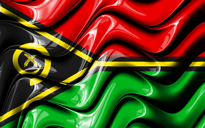 Vanuatun lippu, 4k, Oseania, kansalliset symbolit, Lippu Uruguay, 3D art, Vanuatu, Oseanian maat, Vanuatu 3D flag