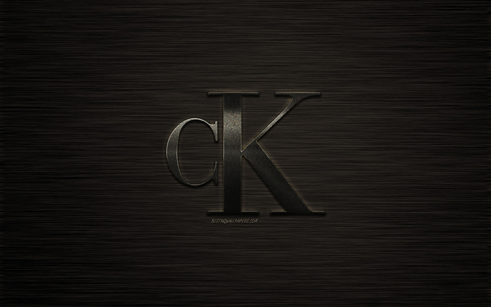 Calvin Klein, stylish logo, creative art, black background, emblem
