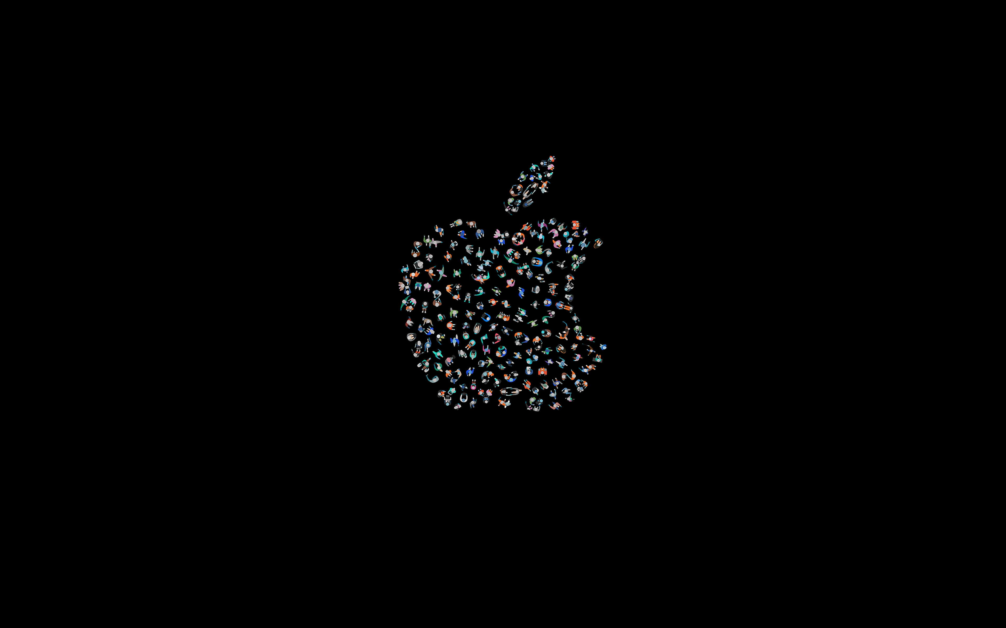 ダウンロード画像 Appleのロゴ 4k 最小限の Apple 黒い背景 Appleィロゴ 画面の解像度 3840x2400 壁紙デスクトップ上