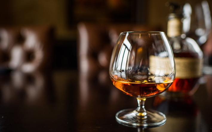 Whisky, 4k, un verre de whisky, macro, boissons alcoolis&#233;es
