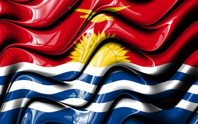 &quot;Bandiera di Kiribati, 4k, Oceania, simboli nazionali, Bandiera di Kiribati, 3D arte, Kiribati, Oceanico paesi, Kiribati 3D bandiera
