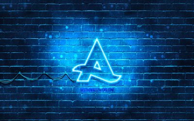 Afrojack logo bleu, 4k, superstars, n&#233;erlandais DJs, bleu brickwall, Afrojack logo, Nick van de Wall, Afrojack, stars de la musique, Afrojack n&#233;on logo