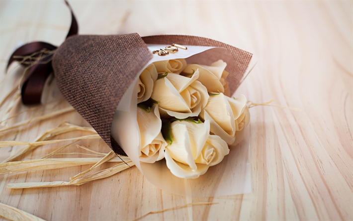 sch&#246;ne hochzeit bouquet, wei&#223;e rosen, sanfte t&#246;ne, romantische blumenstrau&#223;, rosen, blur