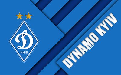 FC Dinamo Kiev, 4k, malzeme tasarımı, logo, Ukraynalı Futbol Kul&#252;b&#252;, mavi soyutlama, UPI, Kiev, Ukrayna, futbol, Ukrayna Premier Ligi