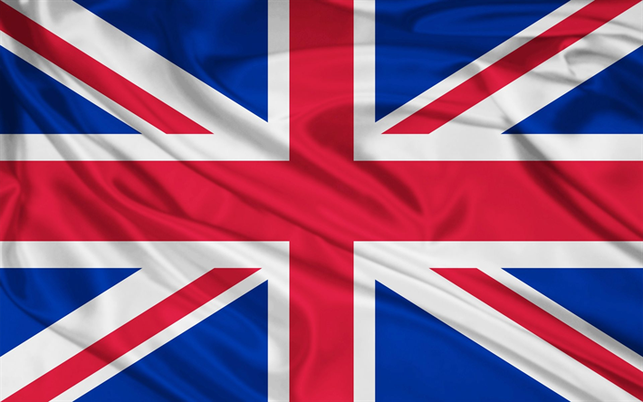 Drapeau britannique, l&#39;Union Jack, le Drapeau de la Grande-Bretagne, en Europe, la texture de la soie, la Grande-Bretagne drapeau national, symbole national, drapeau du royaume-UNI, de l&#39;art, de la Grande-Bretagne