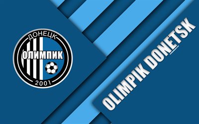 FC Olimpik Donetsk, 4k, material design, logo, Ukrainian football club, blue abstraction, UPL, Donetsk, Ukraine, football, Ukrainian Premier League