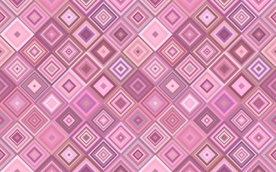 pink retro texture with rhombus, retro backgrounds, retro texture, pink rhombus abstraction