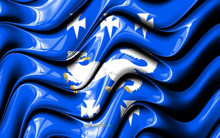 Central de Ostrob&#243;tnia bandeira, 4k, Regi&#245;es da Finl&#226;ndia, distritos administrativos, Bandeira de Ostrob&#243;tnia Central, Arte 3D, Central De Ostrob&#243;tnia, finland&#234;s regi&#245;es, Central de Ostrob&#243;tnia 3D bandeira, Finl&#22
