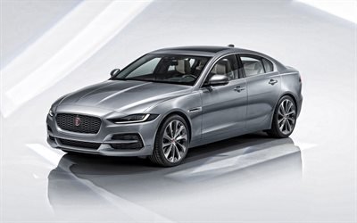 2020, Jaguar XE, esterno, vista frontale, argento berlina, argento XE, le auto Inglesi, Jaguar