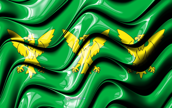 Caernarfonshire drapeau, 4k, les Comt&#233;s du pays de Galles, circonscriptions administratives, le Drapeau de Caernarfonshire, art 3D, Caernarfonshire, gallois, comt&#233;s, Caernarfonshire 3D drapeau, le pays de Galles, royaume-Uni, Europe