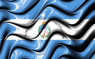 Corrientes lippu, 4k, Maakunnissa Argentiina, hallintoalueet, Lipun Corrientes, 3D art, Virtaukset, argentiinan maakunnat, Corrientes 3D flag, Argentiina, Etel&#228;-Amerikassa