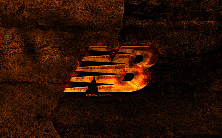 Download Wallpapers New Balance Fiery Logo Orange Stone
