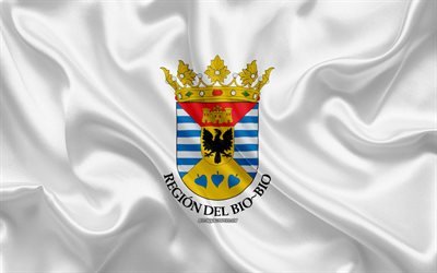 Bandeira do B&#237;ob&#237;o Regi&#227;o, 4k, seda bandeira, Chileno Da Regi&#227;o Administrativa, textura de seda, B&#237;ob&#237;o Regi&#227;o, Chile, Am&#233;rica Do Sul, B&#237;ob&#237;o bandeira