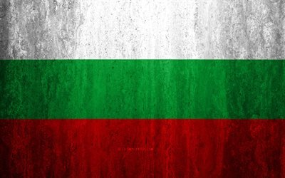Drapeau de la Bulgarie, 4k, pierre fond, grunge drapeau, l&#39;Europe, la Bulgarie drapeau grunge art, symboles nationaux, la Bulgarie, la texture de pierre
