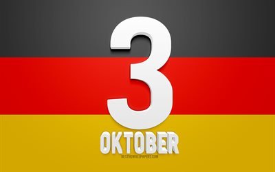 Almanya Almanya birleşme G&#252;n&#252;, 3 Ekim, Alman Bayrak, 3d sanat, tebrikler, Tag der Deutschen Einheit, Bayrak, kavramlar, Alman milli bayramlar