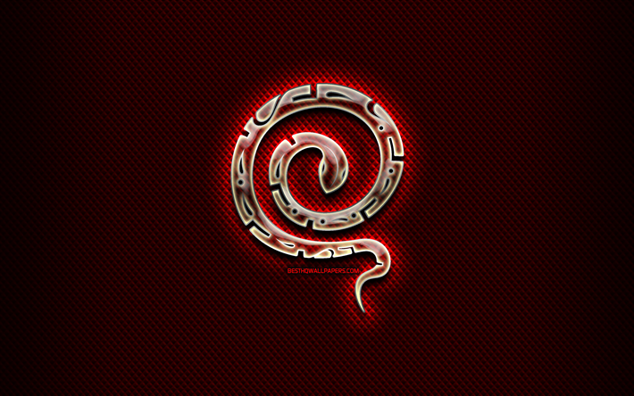 Serpent de verre signe, zodiaque chinois, rouge abstraite de fond, calendrier Chinois, œuvres d&#39;art, Serpent, signe du zodiaque, des animaux, des signes, des Serpents, des Signes du Zodiaque Chinois, cr&#233;atif, Serpent du zodiaque