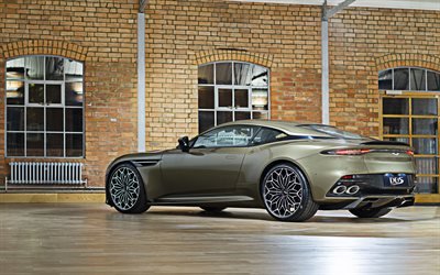 2019, Aston Martin DBS Superleggera, OHMSS Edition, takaa katsottuna, ulkoa, ylellisi&#228; superauto, urheilu coupe, Brittil&#228;inen urheiluautoja, Aston Martin