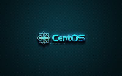 CentOS logo blu, creative blu arte, CentOS emblema, sfondo blu scuro, CentOS, logo, marchi