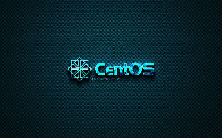 CentOS logo bleu, cr&#233;atif blue art, CentOS embl&#232;me, fond bleu fonc&#233;, CentOS, logo, marques
