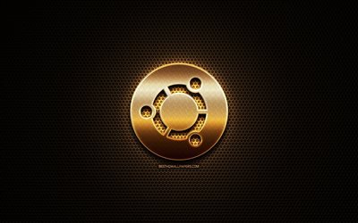 Ubuntu logo glitter, luova, SEN, Linux, metalli ruudukon tausta, Ubuntu-logo, merkkej&#228;, Ubuntu