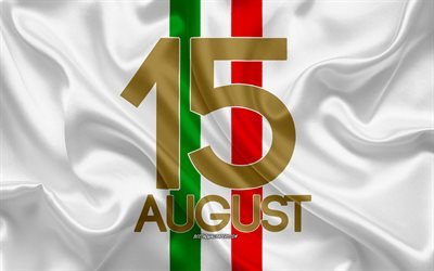 آب / أغسطس, 15 أغسطس, الإيطالية العيد الوطني, علم إيطاليا, نسيج الحرير, الحرير العلم, إيطاليا, 15 آب / أغسطس