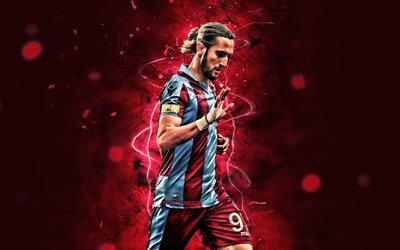 Yusuf Yazici, close-up, Trabzonspor FC, soccer, turkish footballers, Turkish Super Lig, goal, Yazici, football, abstract art, neon lights, Turkey