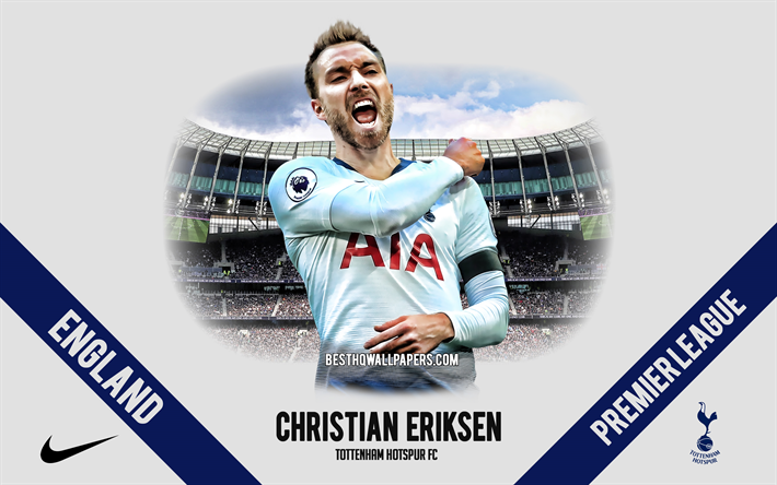 Christian Eriksen, il Tottenham Hotspur FC, giocatore danese, centrocampista offensivo, il Tottenham Hotspur Stadio, Premier League, Inghilterra, calcio, Eriksen, Tottenham