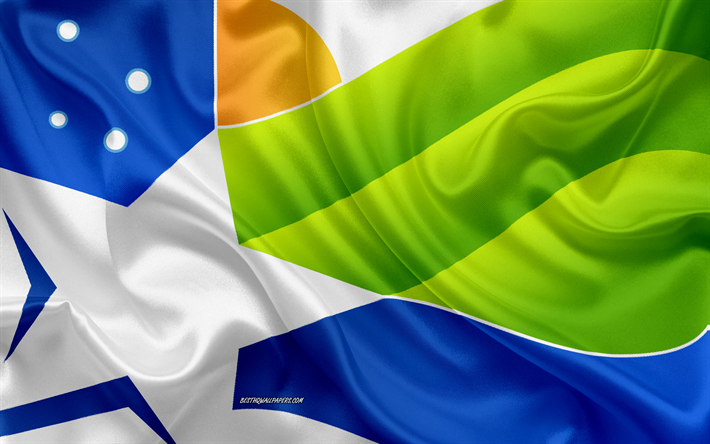 Bandeira da Regi&#227;o de Coquimbo, 4k, seda bandeira, Chileno Da Regi&#227;o Administrativa, textura de seda, Regi&#227;o De Coquimbo, Chile, Am&#233;rica Do Sul, Coquimbo bandeira