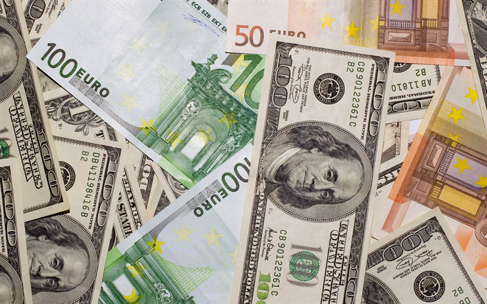 ダウンロード画像 お金の背景 100ドル 100ユーロ 通貨の概念 お金